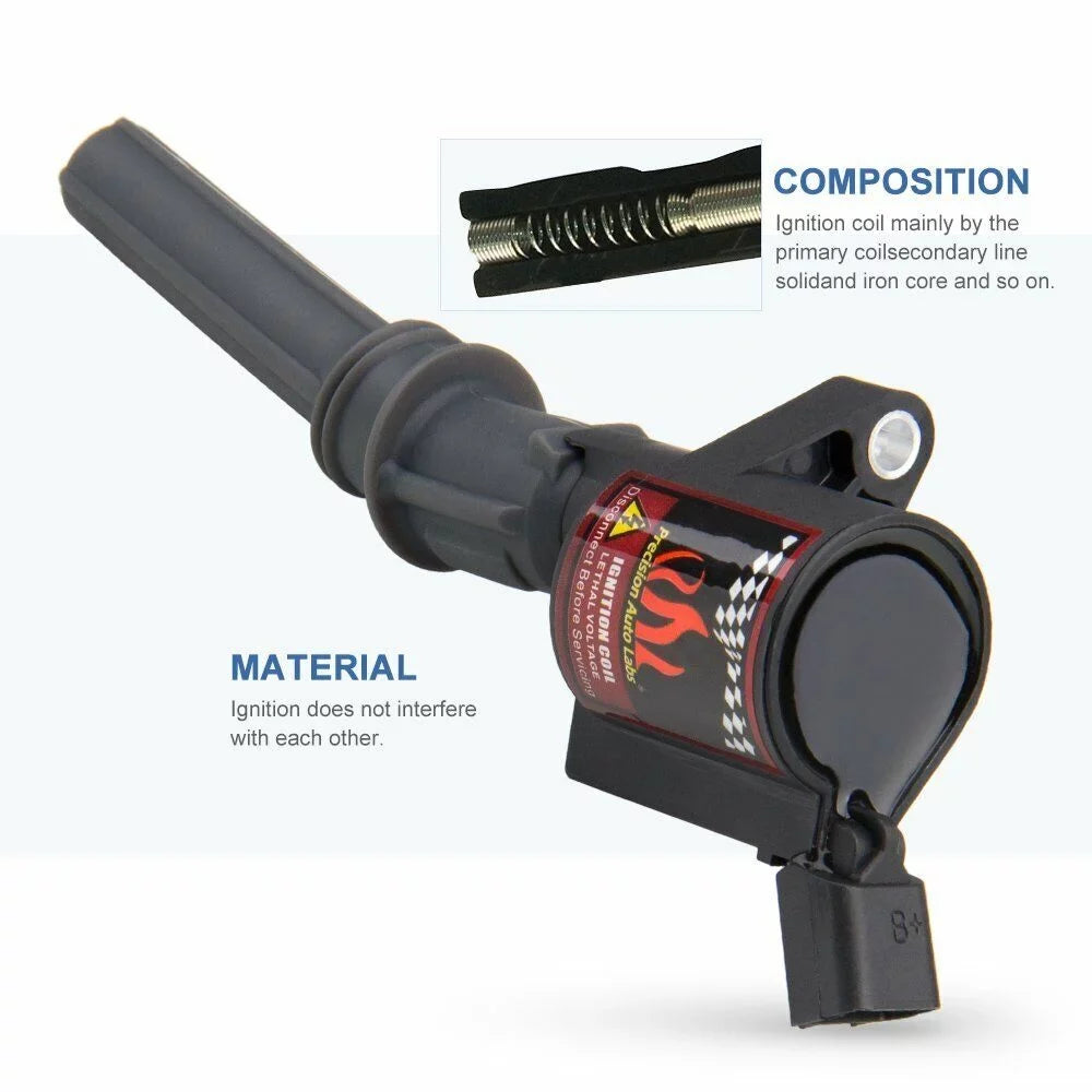 8 Black Ignition Coil     & Spark Plug  4477 Compatible with Ford -250  4.6L & 5.4L 2003 2004 2005 2006 2007 2008 2009 2010 2011 2012 2013 2014