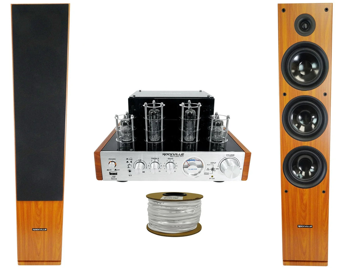 Rockville BluTube  Bluetooth Tube Amplifier/Home Receiver + (2) Tower Speakers