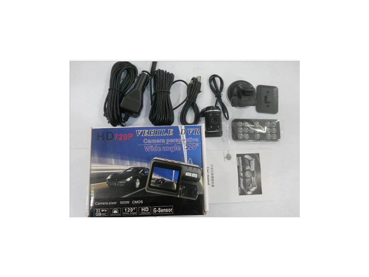 Full Chi  separated 1080P twin lens driving recorder night vision with automobile black boxFull  1080P  2" Screen Car  Recorder Camera +  Remote Controller