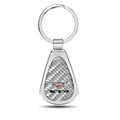 iPick Image for Cadillac  Real Silver Dome Carbon Fiber Chrome Metal Teardrop Key Chain, Official Licensed