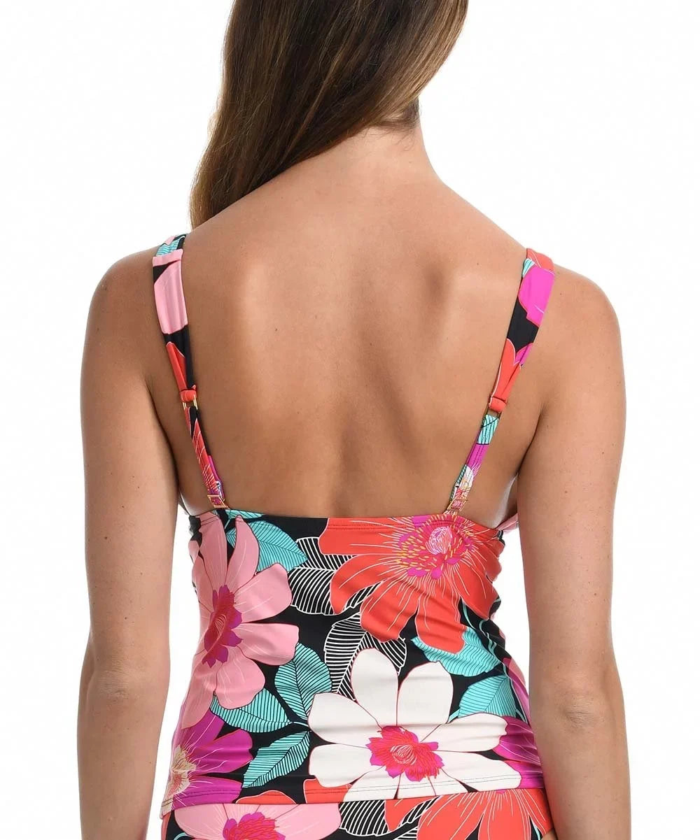 La Blanca Women's Knot Trim Tankini Top Swimsuit Pink Size 4