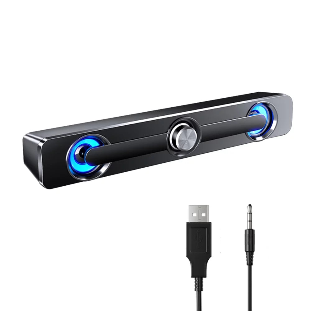 '-111 Computer Speaker  Wired Powerful  Bar Stereo Subwoofer Bass Speaker Surround Sound Box for  Laptop Phone Tablet