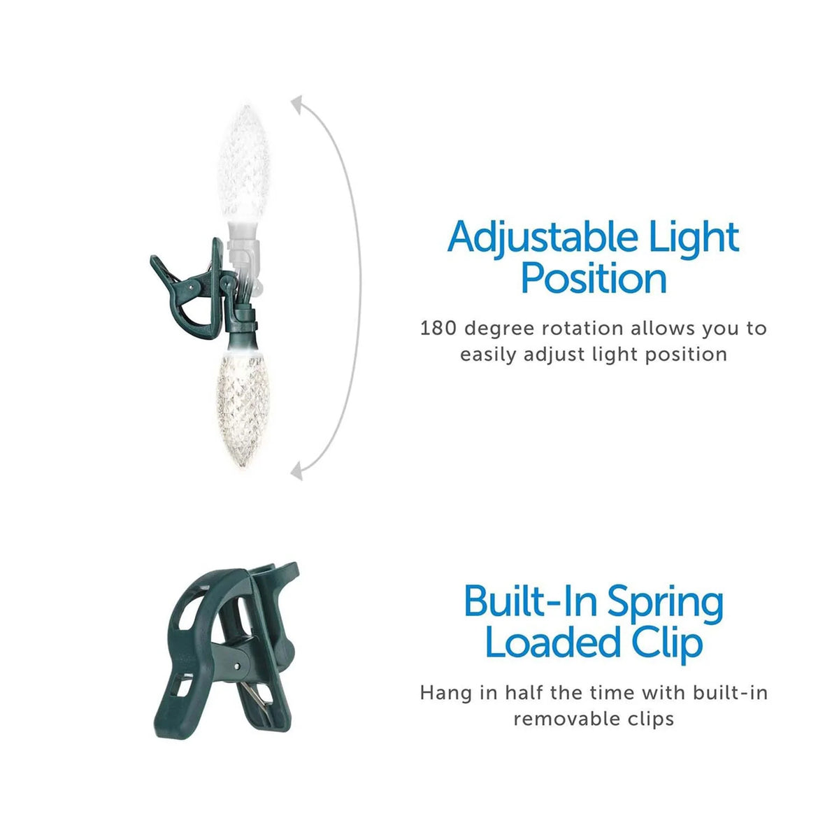 Quick Clip   100 Warm Bulbs Christmas String Lights (3 Pack)