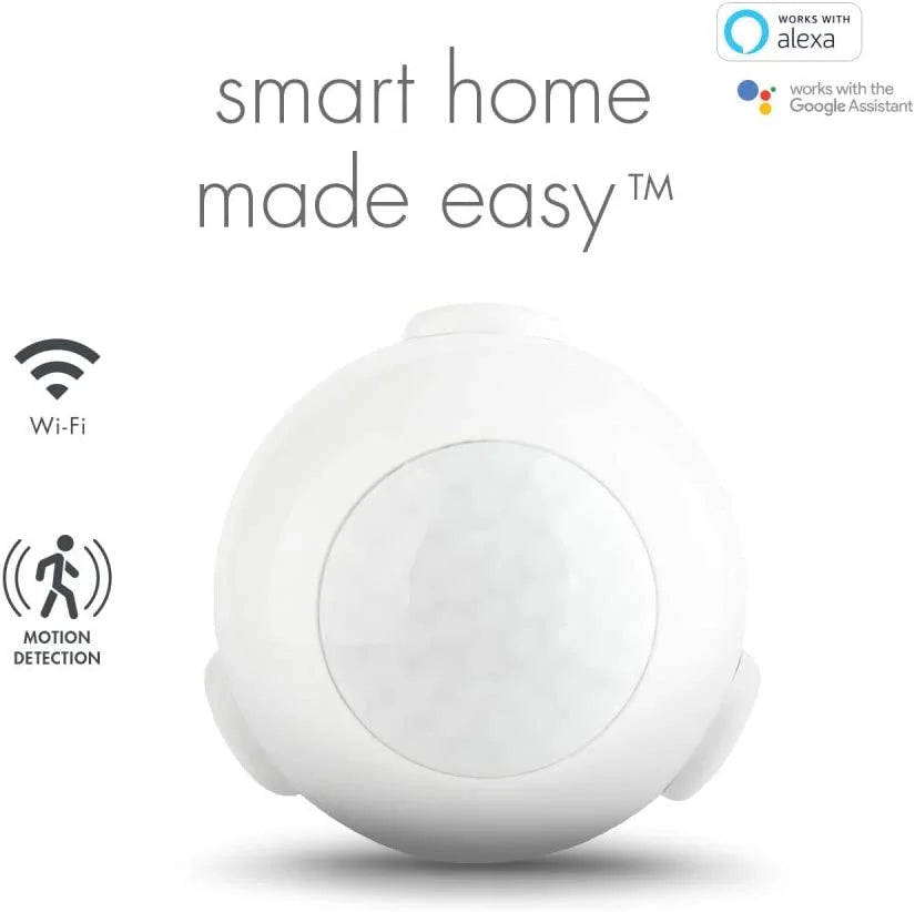 Wi-Fi Smart Motion Detector, No Hub Required, Battery Operated, White,50026