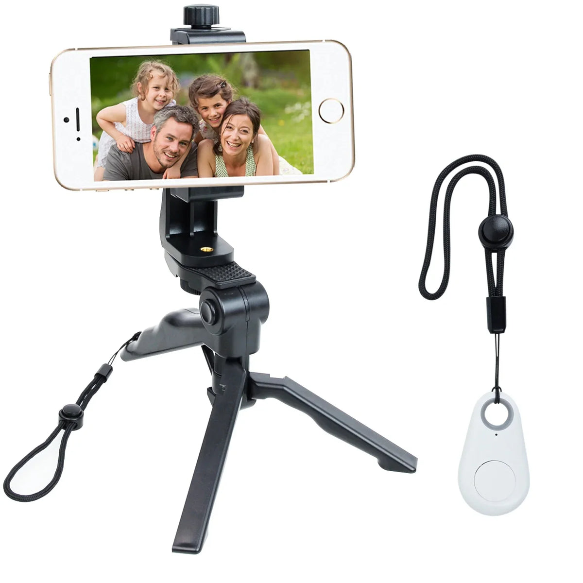Foto&Tech 4in1 Wireless Remote Control Camera Video Shutter Release Selfie Compatible with iPhone 11    10 8 8+ 7 7+ 6 6s+ 5S 5C iPad Air Mini Samsung Galaxy   Edge   Smartphone (White)
