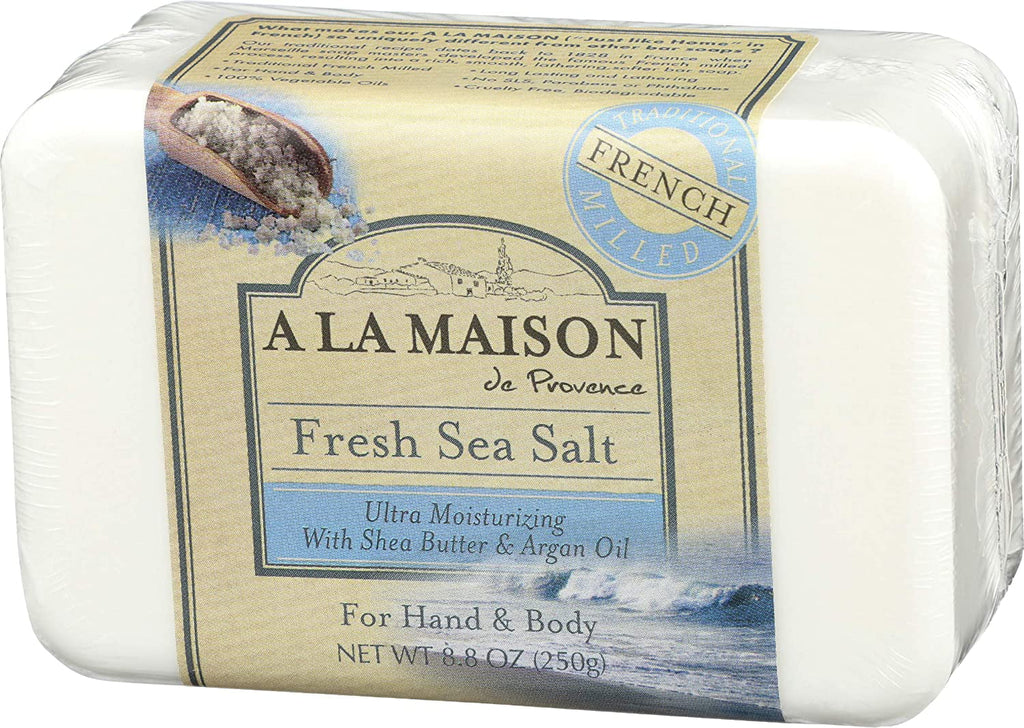 La Maison Traditional French Milled Ultra Moistu rizing Bar So ap, Fresh Sea Salt - 8.8 Oz, 6 Pack