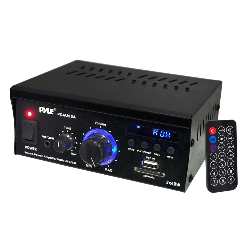 Pyle  Amplifier Receiver with / Readers   Inputs &  Display, Enrock Audio 18  Gauge 100 Feet Speaker Wire Cable