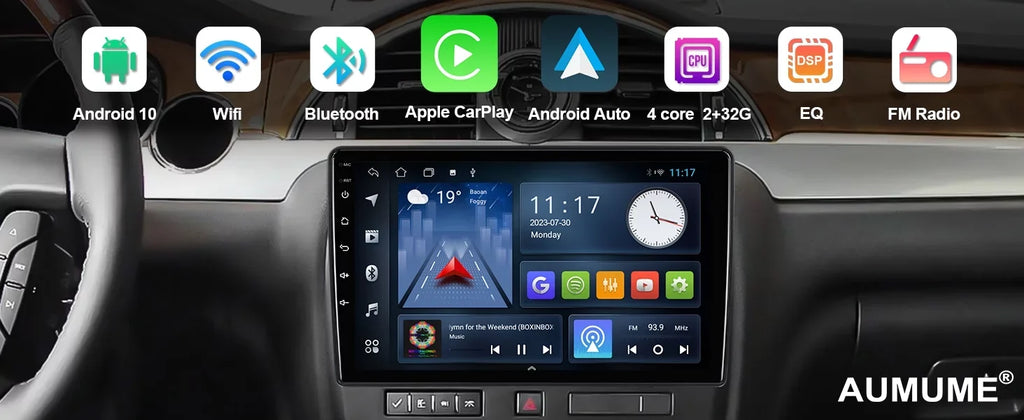 2+32G Aumume 10.1 inches Android 10 Double Din Car Stereo for Chevrolet//Buick  Touchscreen Screen Car Radio with Carplay & Android Auto Support Backup Camera  Navi
