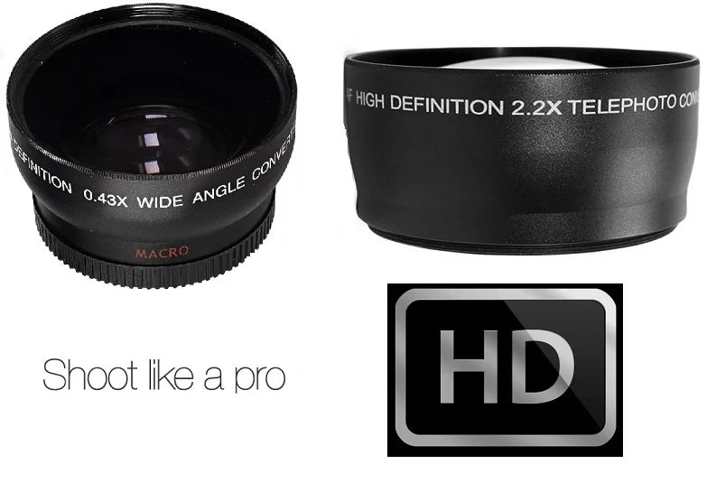 Pro Hi Def Wide Angle & Telephoto Lens Kit For Panasonic Lumix - - (37mm Compatible)