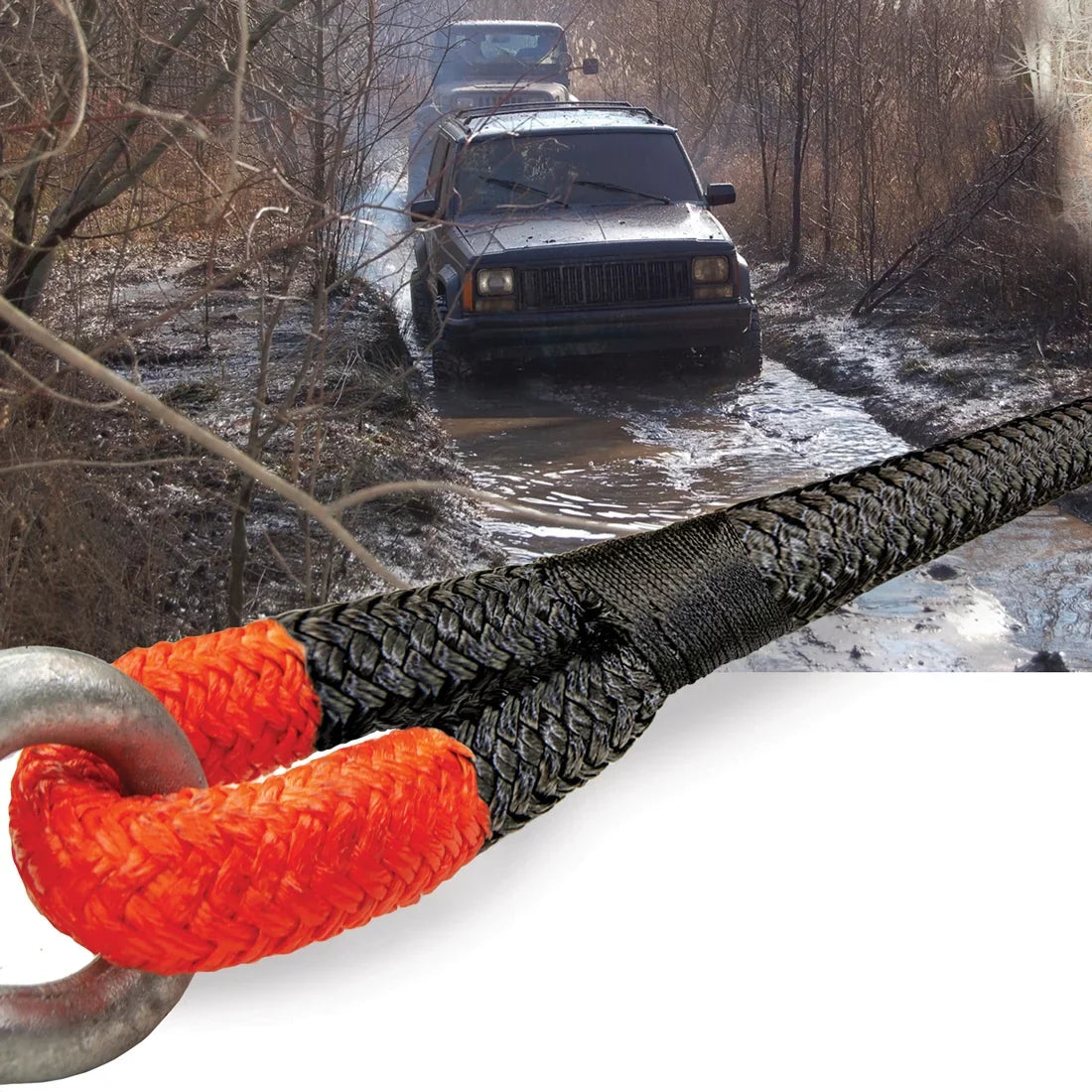 Off-Road Reprotectivey Rope, 1-1/4 inch x 30 foot, Orange Eyes, 52300 Lbs Breaking Strength, Bag