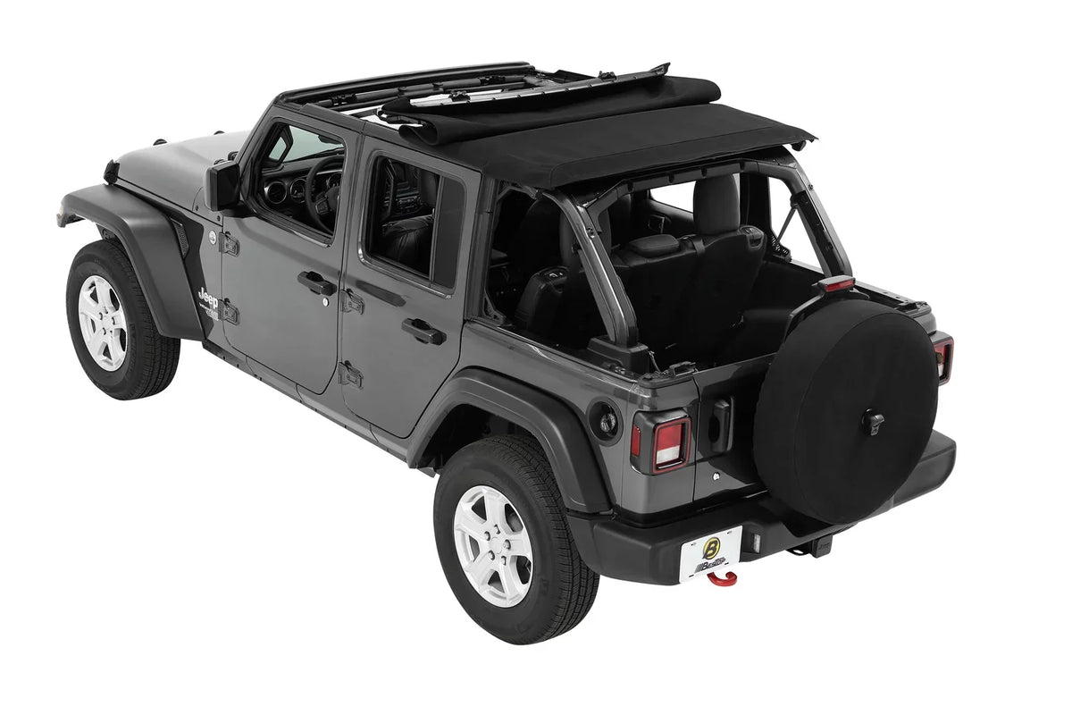 Bestop Black Twill Trektop for a 4-Door Jeep Wrangler , Model Years 2018 to Current, (56863-17)