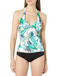 La Blanca Women's -Neck Halter Tankini Swimsuit Top, Multi//in The Monument, 0