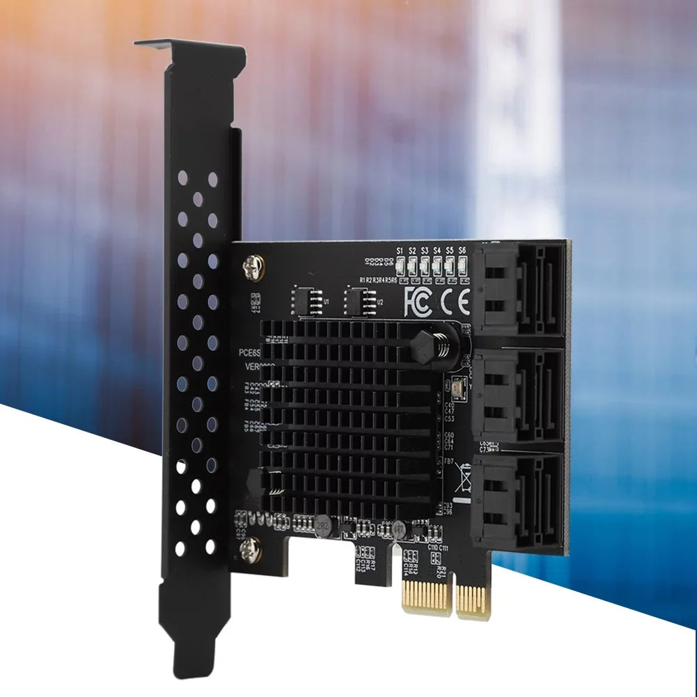 Jadeshay Card , 6-Port  3.0  Expansion Card Riser Card Compatible,3G 1.5G