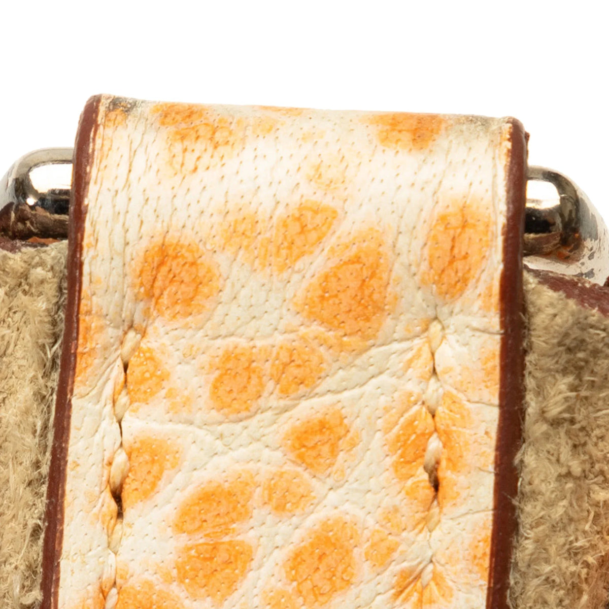 Pre-Owned Authenticated Hermès Dalmatian Buffalo Evelyne   Calf Leather Orange Crossbody Bag Unisex (Good)