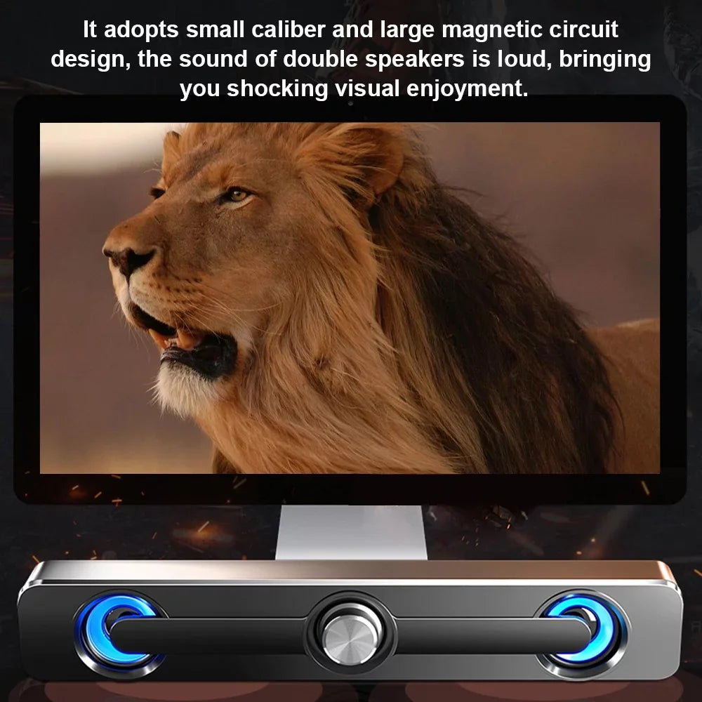 '-111 Computer Speaker  Wired Powerful  Bar Stereo Subwoofer Bass Speaker Surround Sound Box for  Laptop Phone Tablet