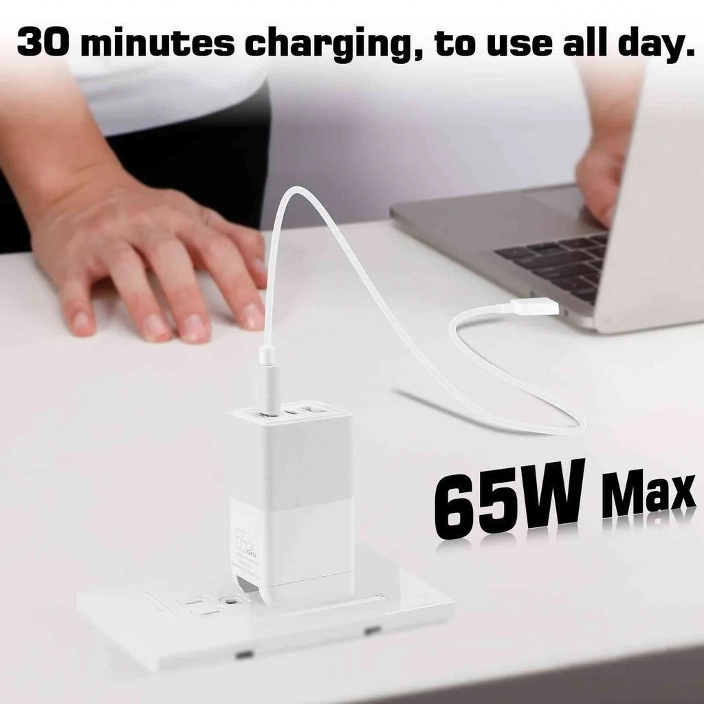UrbanX 65W Fast Travel Charger with 3 Ports  & Dual - High-Speed Charging Compatible with Ulefone Power Armor 16 Pro/Armor 15/Power Armor 14 Pro/Power Armor 14/Armor 12 5G, iPhone, Samsung