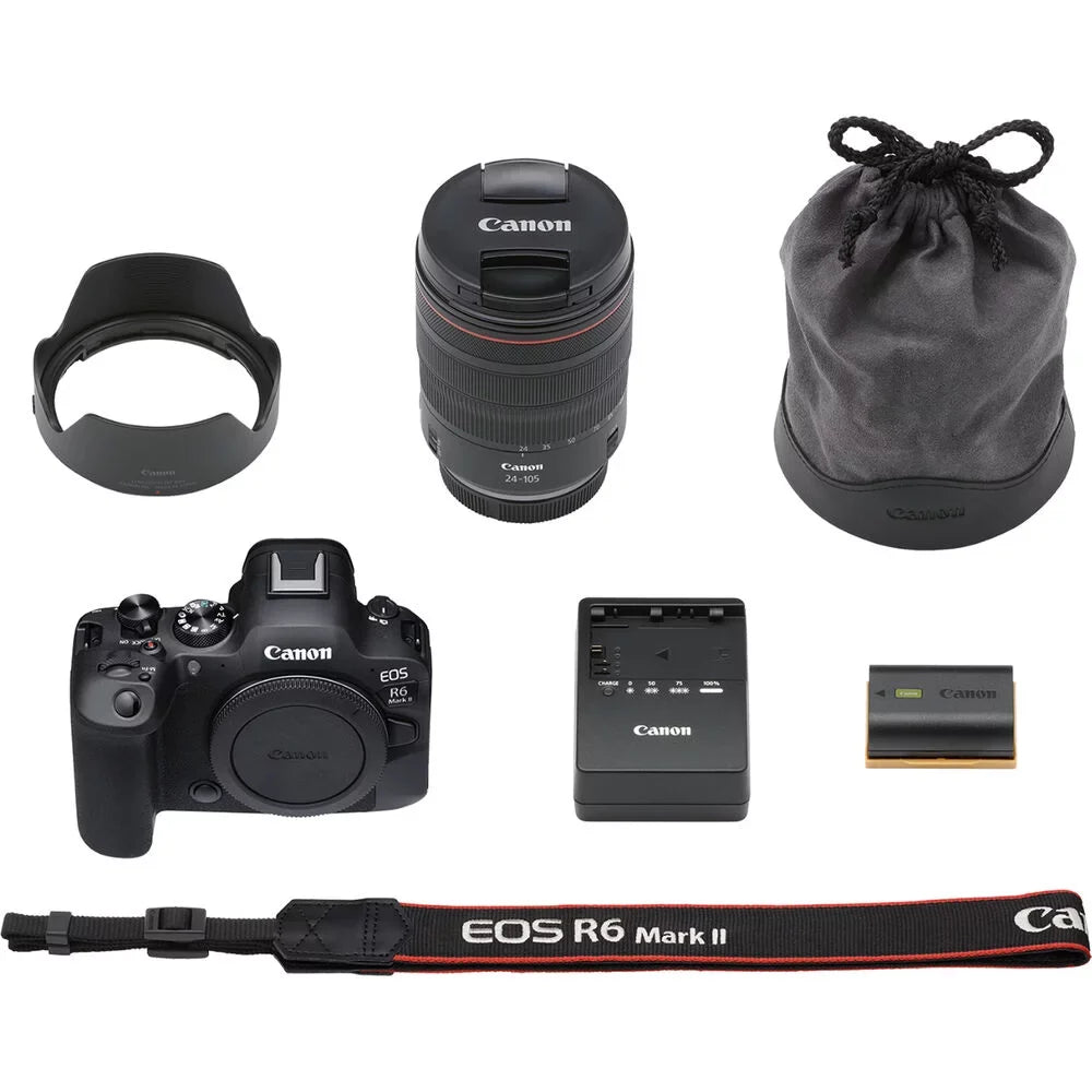 Canon   Mark  Mirrorless Camera with 24-105mm f/4 Lens (5666C011) + 64GB Memory Card + Case + Corel Photo Software +  Battery + External Charger + Card Reader + More