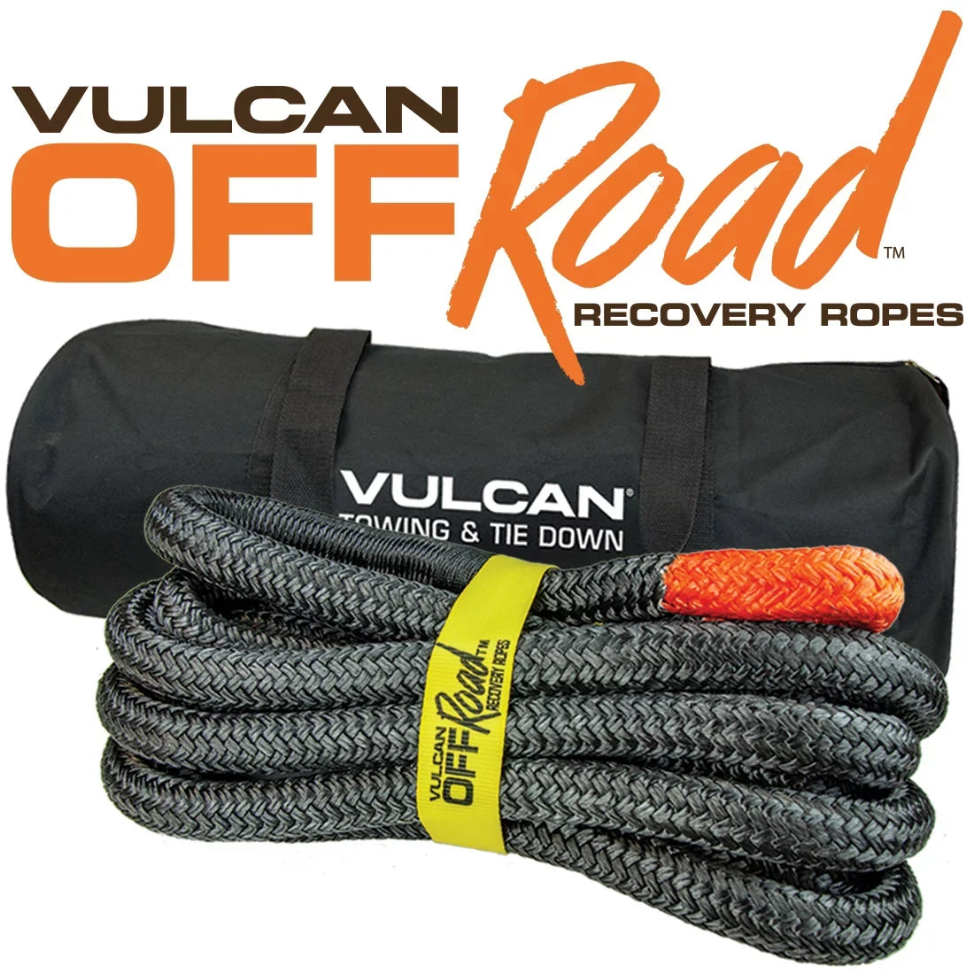 Off-Road Reprotectivey Rope, 1-1/4 inch x 30 foot, Orange Eyes, 52300 Lbs Breaking Strength, Bag