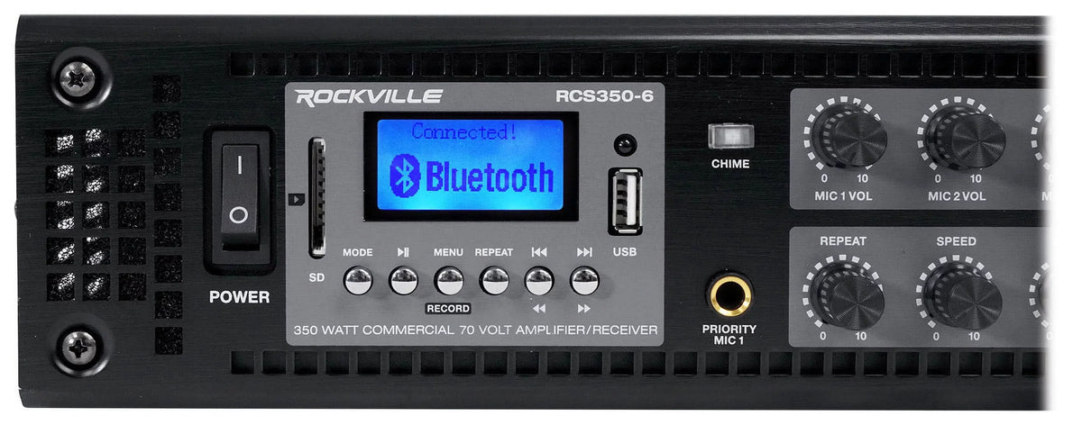 Restaurant Kit 6-Zone Amp+6) Foreground Wall+10) Background Ceiling Speakers
