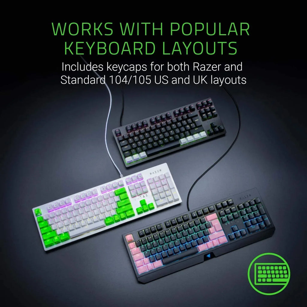 Razer Doubleshot  Keycap Upgrade Set for Mechanical & Optical Keyboards: Compatible with Standard 104/105  and  layouts - Classic Black