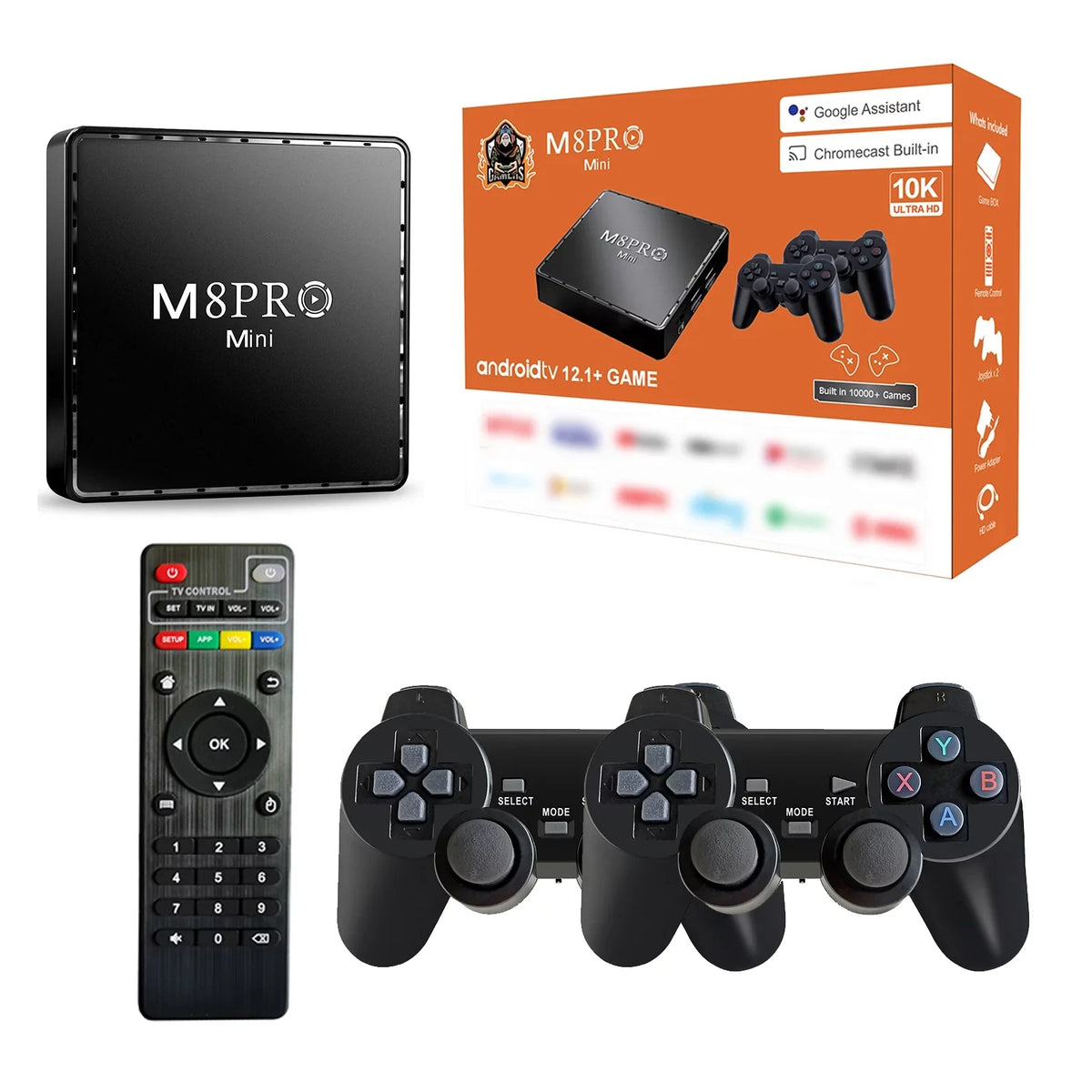 Game  Box  Pro Mini Android and Game Dual System with 10000+ Retor Game Wireless Controllers 100M 4K  Box