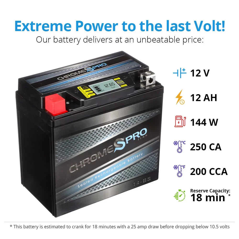Chrome Pro Battery Ytx14-Bs Igel Motorcycle Battery For Honda 1100Cc Vt1100C, ,  Shadow (Spirit, Aero, . . . Tourer) 2002