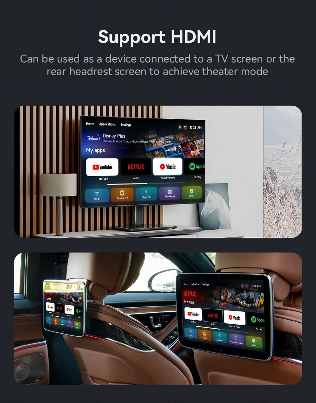 Biniz Carplay  Box Android 11, Wireless Android Auto Multimedia Video Box with Netflix YouTube  Output，8 Core, 2+16G Magic Box Carplay Support 4G / Card,for Cars with Factory Wired Carplay