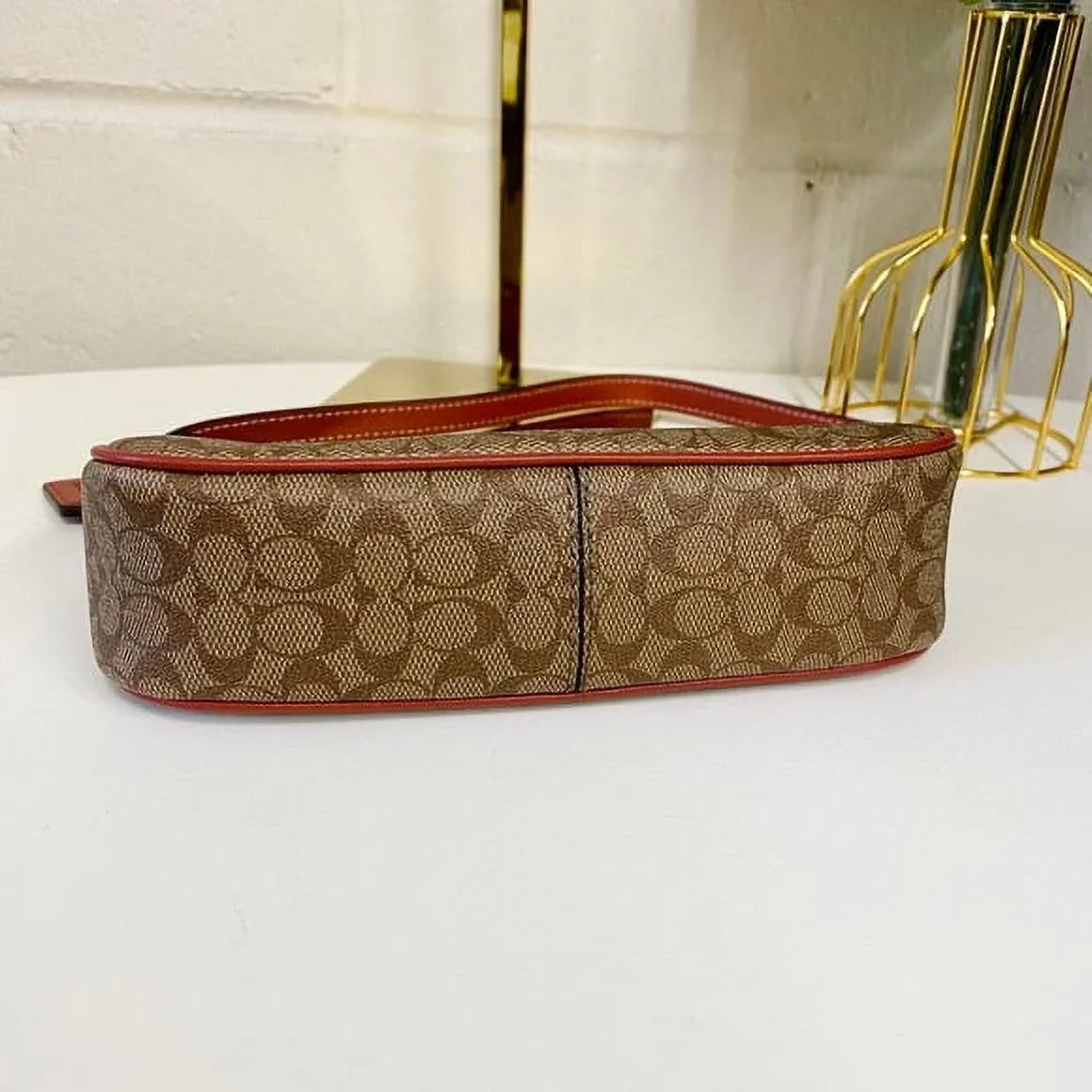 Coach  Nolita 19 In Colorblock Signature Canvas  Khaki Terracotta