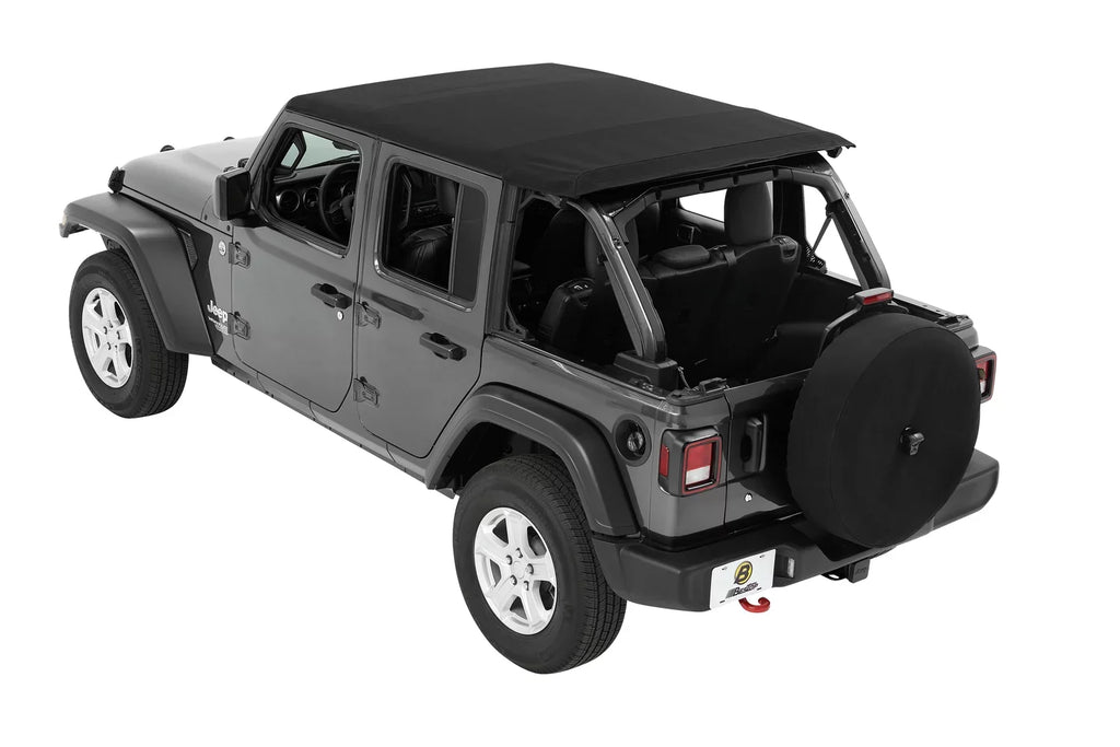Bestop Black Twill Trektop for a 4-Door Jeep Wrangler , Model Years 2018 to Current, (56863-17)