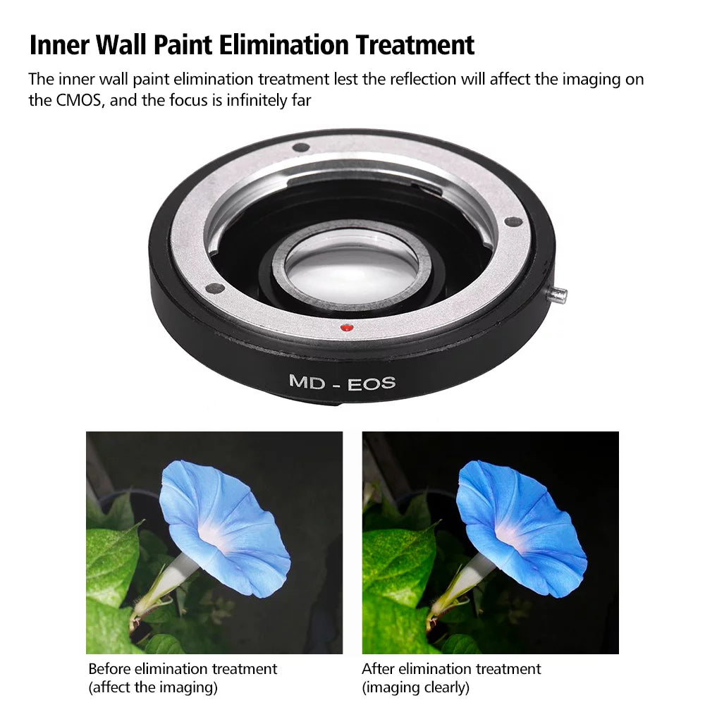 Andoer - Lens Mount Adapter Ring with Corrective Lens for Minolta  Lens to Fit for  Focus Infinity