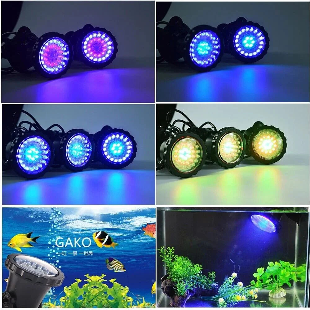 Pond Light, Submersible  Lights  Underwater Lights Color Changing Spotlight Outdoor Remote Control  Waterproof Fish Tank Lights Fountain Lights for Aquarium Tank Pool