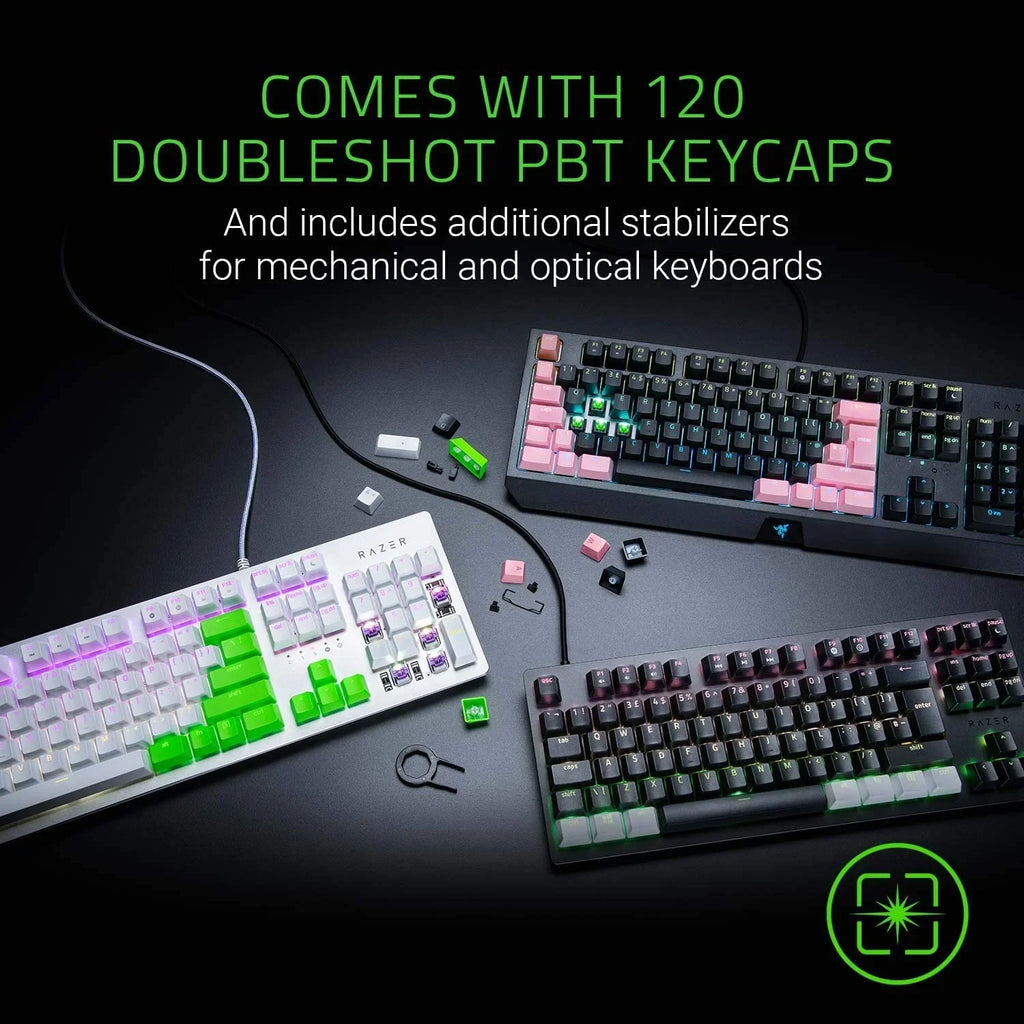 Razer Doubleshot  Keycap Upgrade Set for Mechanical & Optical Keyboards: Compatible with Standard 104/105  and  layouts - Classic Black