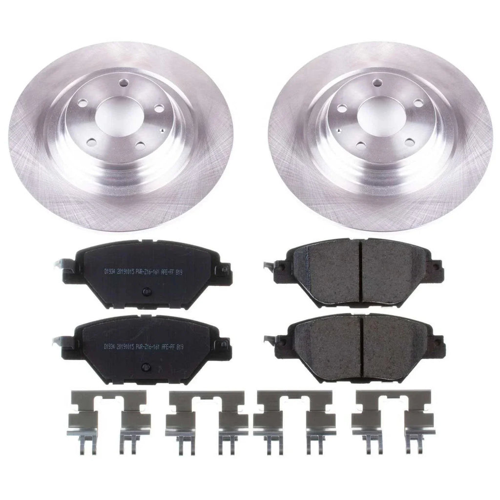 Power Stop Rear Stock Replacement Brake Pad and Rotor Kit  Fits 2018 Mazda -9