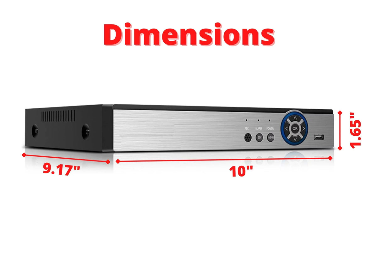 Evertech 16 Channel Hybrid  1080P Security Camera Recorder with 8TB  Compatible with    Analog Cameras