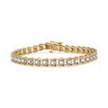 14K Yellow Gold Plated .925 Sterling Silver 2.00 Cttw Miracle Set Diamond Wave Link Bracelet (- Color, - Clarity) - Size 7.25"
