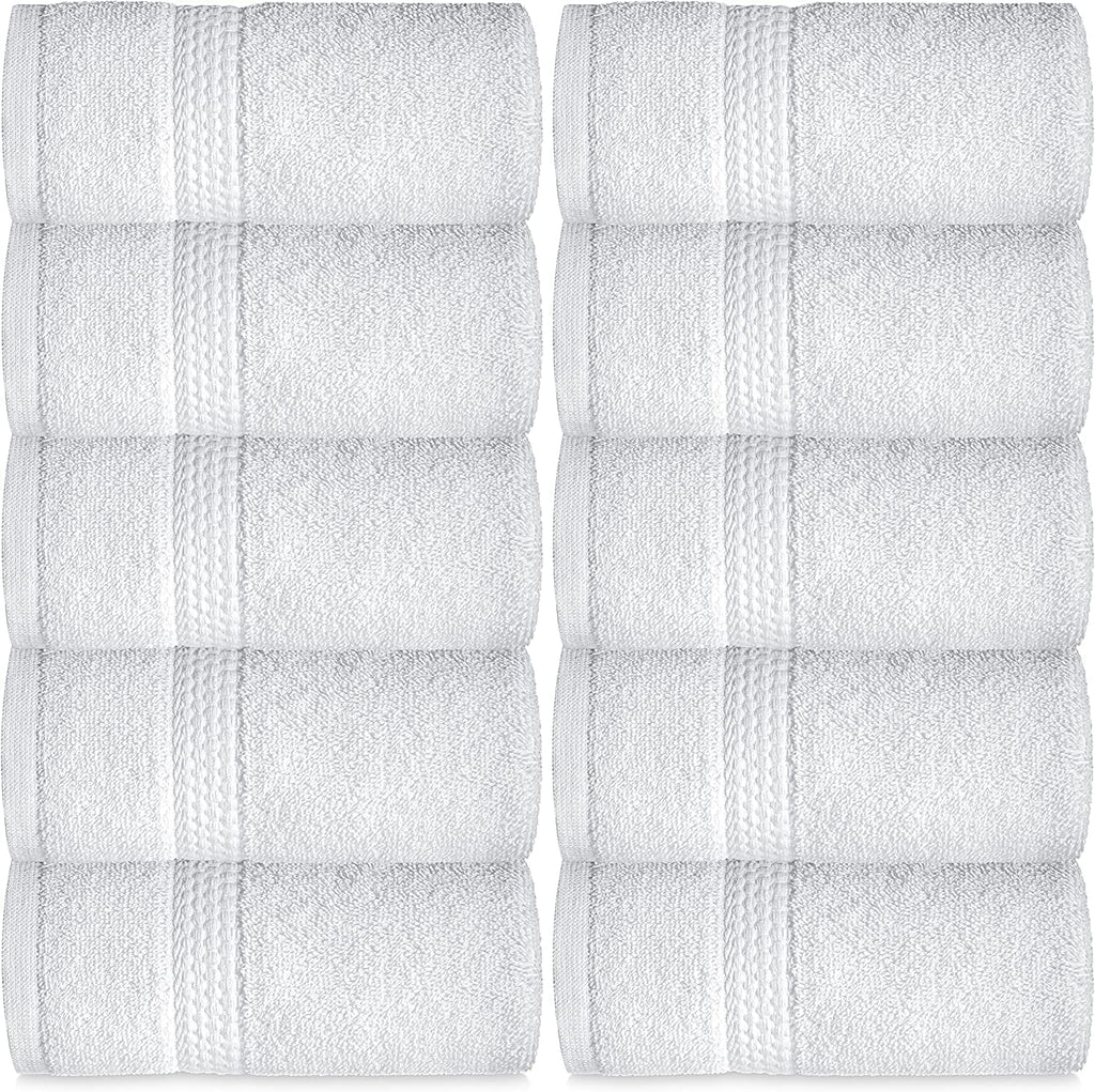 Elaine Karen Premium Cotton Bath Hand Towels for Home, Hotel & Spa, 12-Pack White