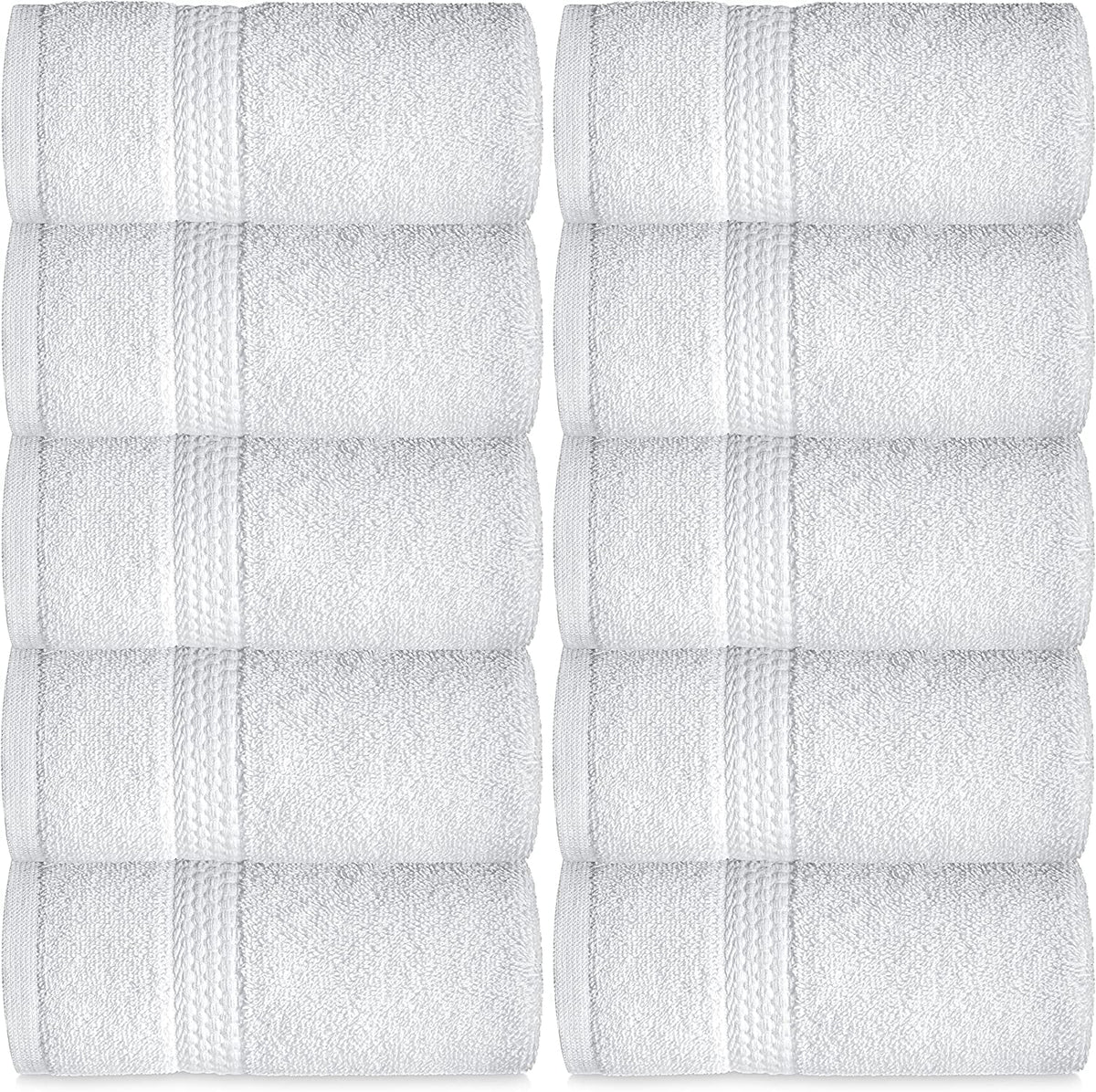 Elaine Karen Premium Cotton Bath Hand Towels for Home, Hotel & Spa, 12-Pack White