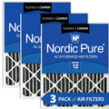 Nordic Pure 20x20x2 Furnace Air Filters  12 Pleated Plus Carbon 3 Pack