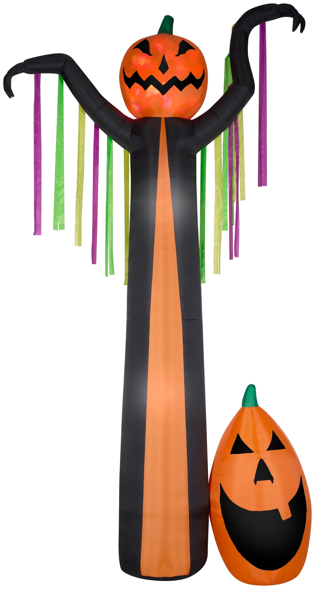 Gemmy Projection Airblown Inflatable Fire and Ice Frightening Pumpkin Giant Scene (), 12 ft Tall